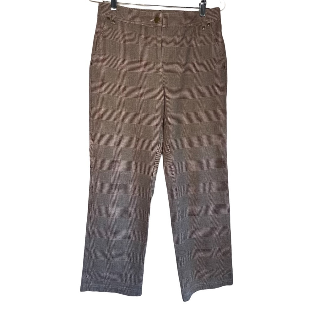 Talbots Glen Plaid Wide Leg Academia Trousers Size 10
